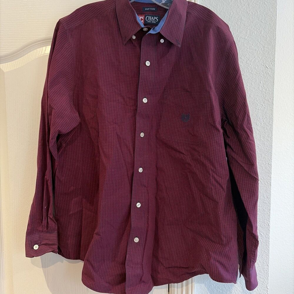 Chaps Men’s Plaid Button Down Long Sleeve Shirt - Size Large